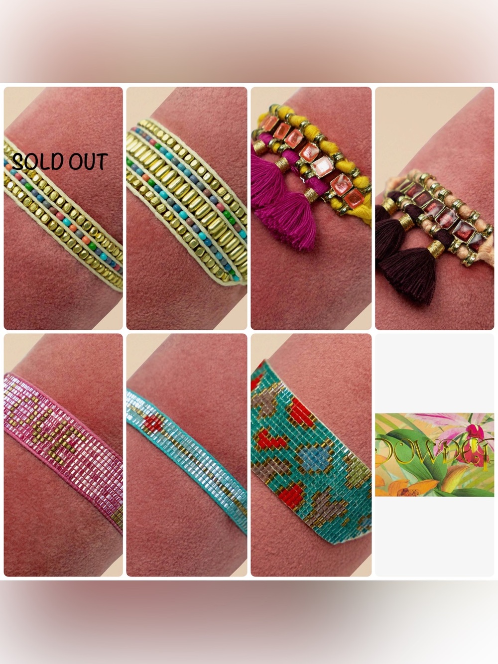 POWDER Limited Edition Beaded Bracelets & Gift Pillow Box Your Choice of one